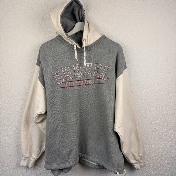 Drexel University Sweatshirt Unisex Large Gray Pullover Hoodie Drawstring Waist - Picture 2 of 10